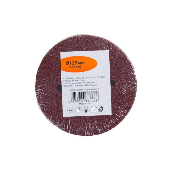 Hole Sanding Disc D125Mm G40 10 Pieces Wood