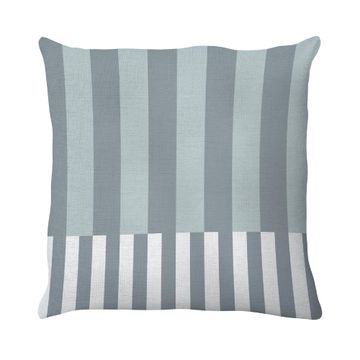 Naterial Deco Cushion Modern Strip Polycotton 45x45cm Blue Aqua