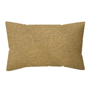 Naterial Leaf Deco Cushion Polycotton 45x30cm Yellow Pecan