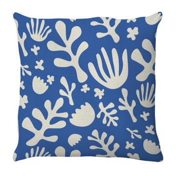 Naterial Ocean Deco Cushion Polycotton 180g 45x45cm Blue Denim