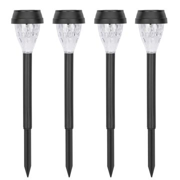 Inspire Naomy kit of  4 solar spike 6500k plastic black ip44 33.5cm