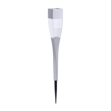 inspire lecanto solar spike 1lm 6500k plastic silver 38cm ip44
