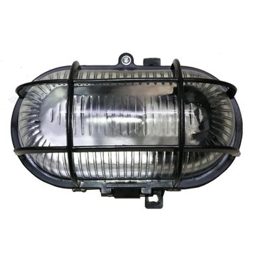 Oval bulkhead lamp e27 max60w plastic bl