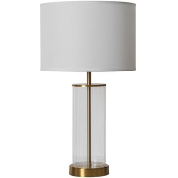 BIG TABLE LAMP METAL ANTIC BRASS FABRIC