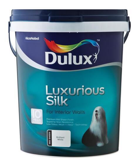 Dulux Wall Paint Luxurious Silk Interior Mid-Sheen Brilliant White 20l