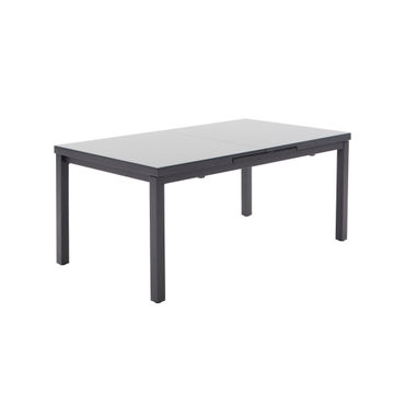 Sanibel 6&ndash;8 Seater Extendable Aluminium Glass Table Dark Grey 180/240x100