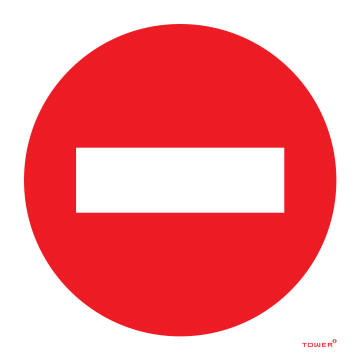 No entry sign ABS tower 150x150mm