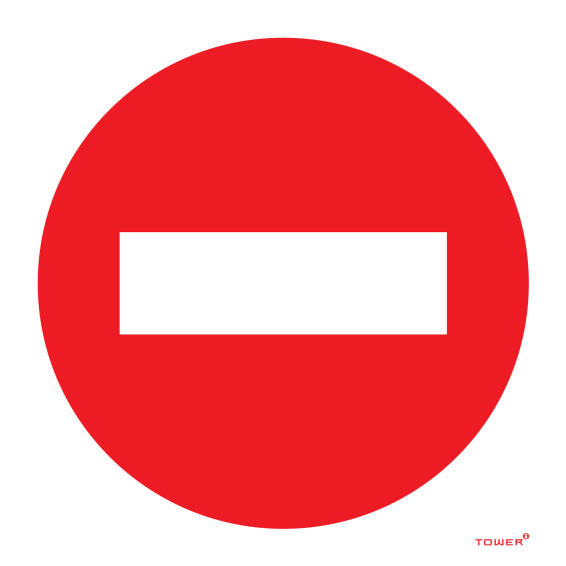 No entry sign ABS tower 150x150mm