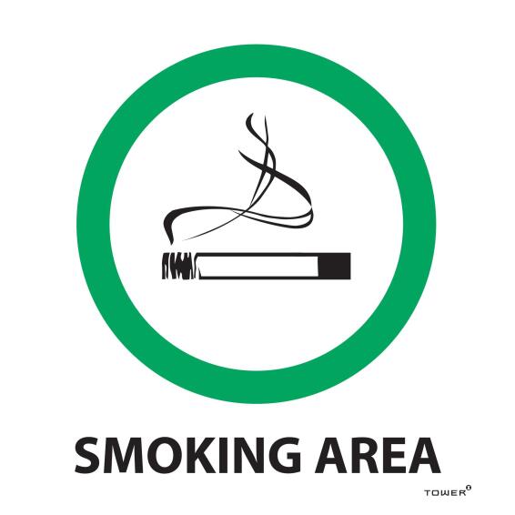 Smoking area sign ABS tower 150x150mm