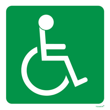 Handicapped sign ABS tower 150x150mm