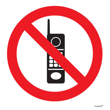 No cellphones sign ABS tower 150x150mm