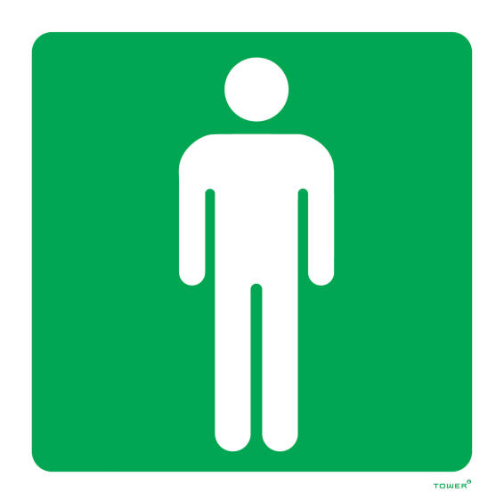 Men's toilet reference sign ABS tower 150x150mm