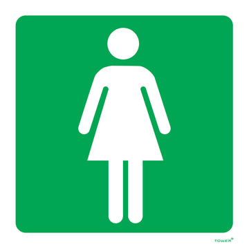 Ladies toilet sign ABS tower 150x150mm
