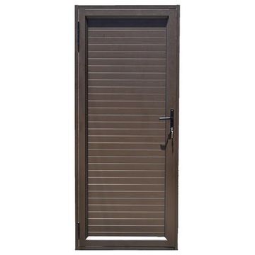 Aluminium door bronze horizontal slats right hand opening W900 x H2100MM