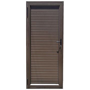 Aluminium door bronze horizontal slats right hand opening W900 x H2100MM