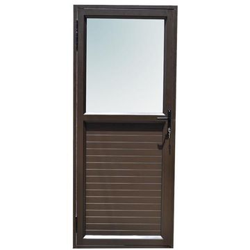 Aluminium door bronze kick plate obscure glass left hand opening W900 x H2100MM