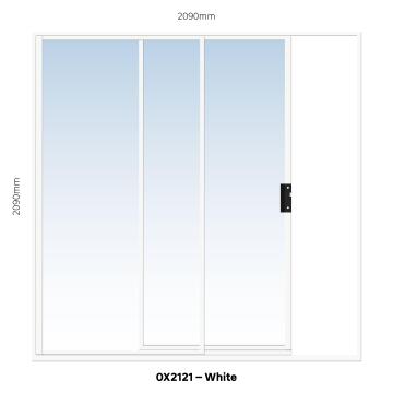 Sliding Door Aluminium 1 Side Opening (OX) White-w2090xh2090mm