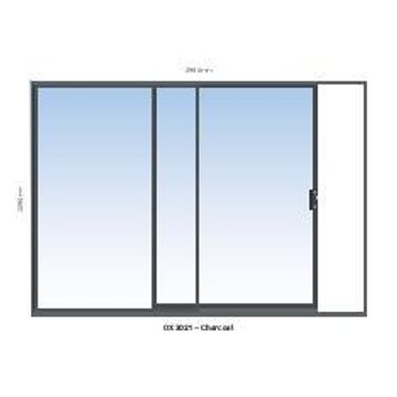 Aluminium sliding door charcoal 1 panel sliding W3000MM x H2100MM