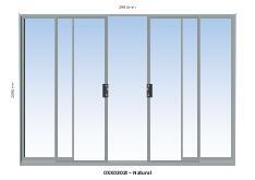 Aluminium sliding door natural 2 panel sliding W3000MM x H2100MM