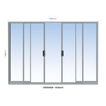 Aluminium sliding door natural 2 panel sliding W3000MM x H2100MM