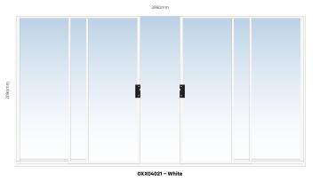 Aluminium sliding door white center opening  w2390 x  h2090mm