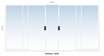 Sliding Door Aluminium Center Opening (OXXO) White-w4190xh2090mm