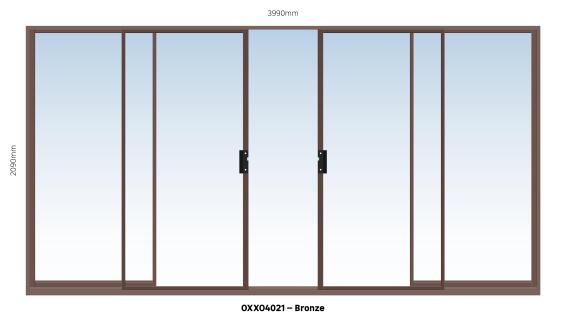 Aluminium sliding door bronze 2 panel sliding W4000MM x H2100MM