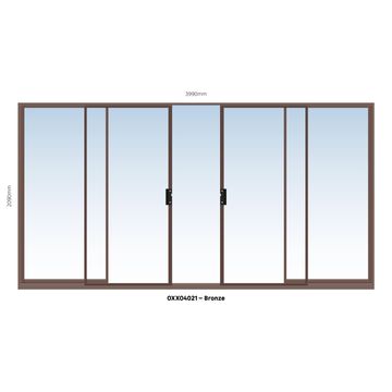 Aluminium sliding door bronze 2 panel sliding W4000MM x H2100MM