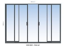 Aluminium sliding door charcoal 2 panel sliding W3000MM x H2100MM
