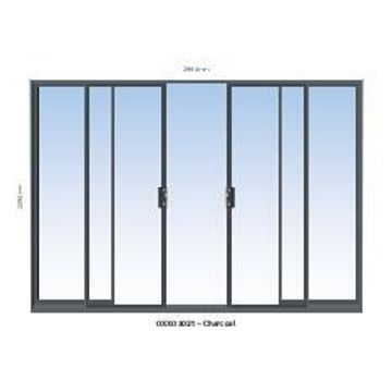 Aluminium sliding door charcoal 2 panel sliding W3000MM x H2100MM