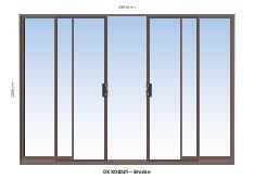 Aluminium sliding door bronze 2 panel sliding W3000MM x H2100MM