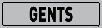 Gents sign aluminum anodized tower 150x150mm