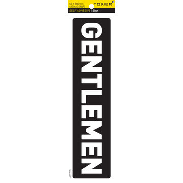 Gentlemen vertical self adhesive sign tower 50x180mm