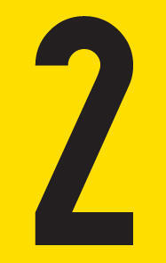 Number 2 adhesive sign tower 55x90mm