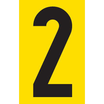 Number 2 adhesive sign tower 55x90mm