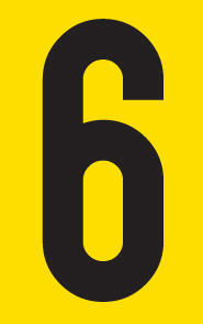 Number 6 adhesive sign tower 55x90mm