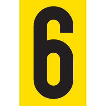 Number 6 adhesive sign tower 55x90mm