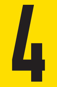 Number 4 adhesive sign tower 55x90mm