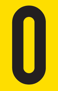 Number 0 adhesive sign tower 55x90mm