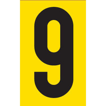 Number 9 adhesive sign tower 55x90mm