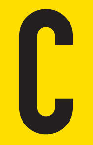 Letter C adhesive sign tower 55x90mm