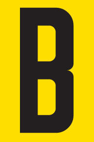 Letter B adhesive sign tower 55x90mm