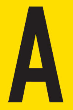 Letter A adhesive sign tower 55x90mm