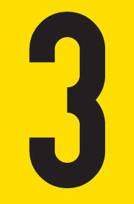 Number 3 adhesive sign tower 55x90mm