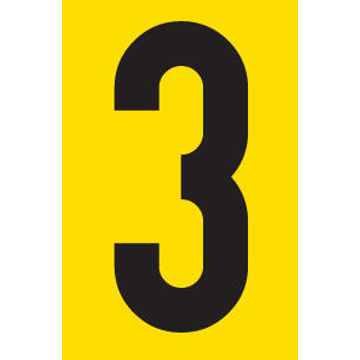Number 3 adhesive sign tower 55x90mm