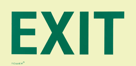 Exit sign photoluminescent tower 300x190mm