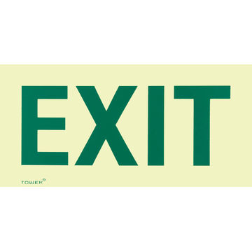 Exit sign photoluminescent tower 300x190mm