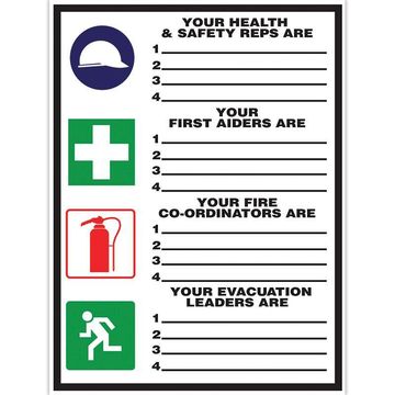 Representatives board sign ABS tower 300x400mm