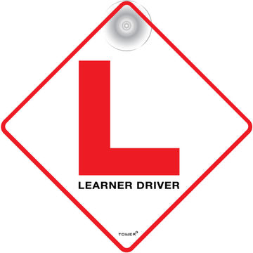 Learner driver self adhesive sign tower 135x135mm