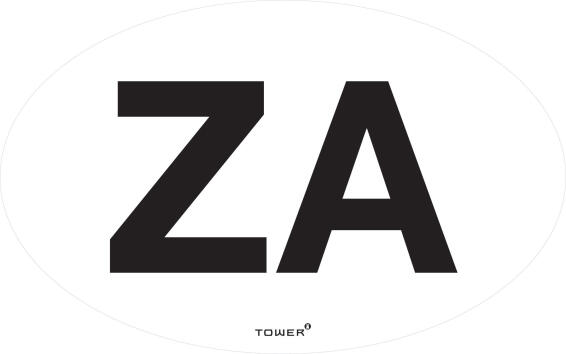 ZA identification vehicle decal  tower 95x152mm